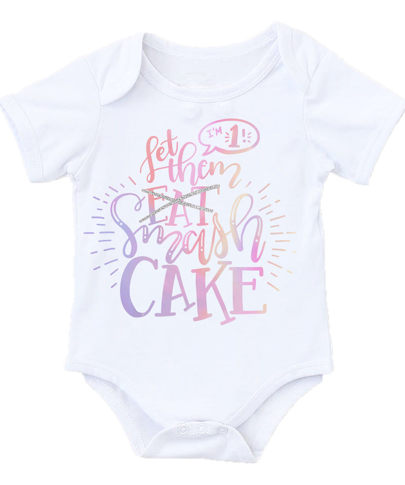 First Birthday Outfit Baby Girl Unicorn Pastel Colors Pink