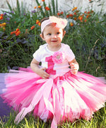 First Birthday Outfit Girl - Pink and White - Lace Tutu - Rhinestone - Fancy - Birthday Tutu Set - Cute Birthday Outfits - Princess