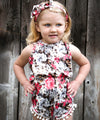 Baby Girl Floral Romper - Floral Print Baby Clothes - Headband - Baby Girl Outfits - Baby Girl Summer Outfits - Vintage Rompers - Newborn Girl - Baby Girl Clothes
