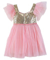 baby girl pink and gold sequin dress princess summer noahs boytique