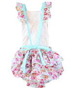 Baby Toddler Girls Mint Floral Ruffle Romper