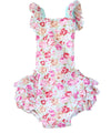 Baby Toddler Girls Mint Floral Ruffle Romper