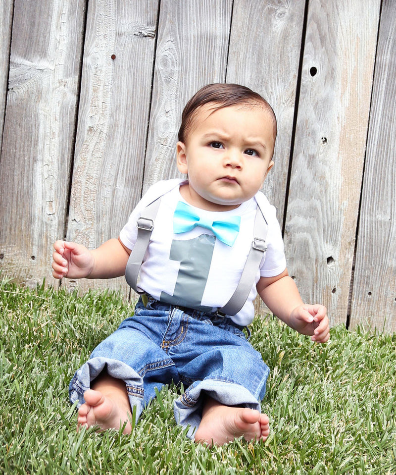 first birthday outfits for boys grey and aqua