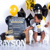 Mr Onederful First Birthday Outfit Black and Gold with Suspenders