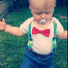 Dinosaur Noah's Boytique Bodysuit Suspenders - Snap on Suspenders - Suspender Outfit - Baby Suspenders - Dinosaur Party