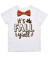 Boys Thanksgiving Shirt Fall Ya'll with Bow Tie Cute Bodysuit with Saying