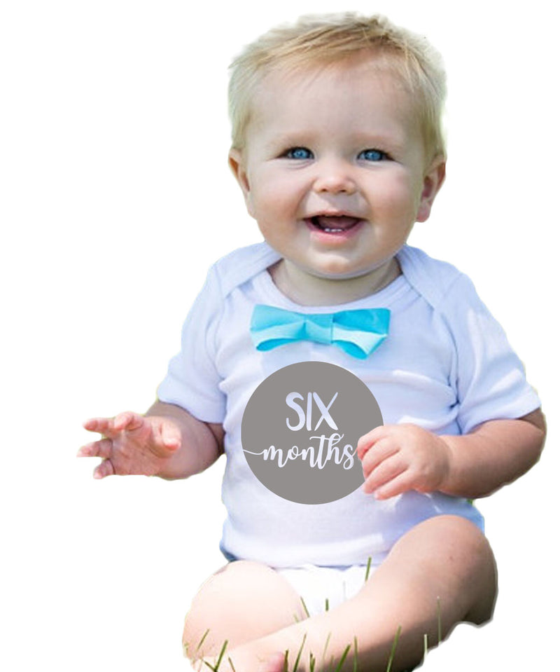 Monthly Milestone Sticker Outfit Baby Boy Photo Prop Bow Tie Pictures Baby Shower Gift 22 Piece Set