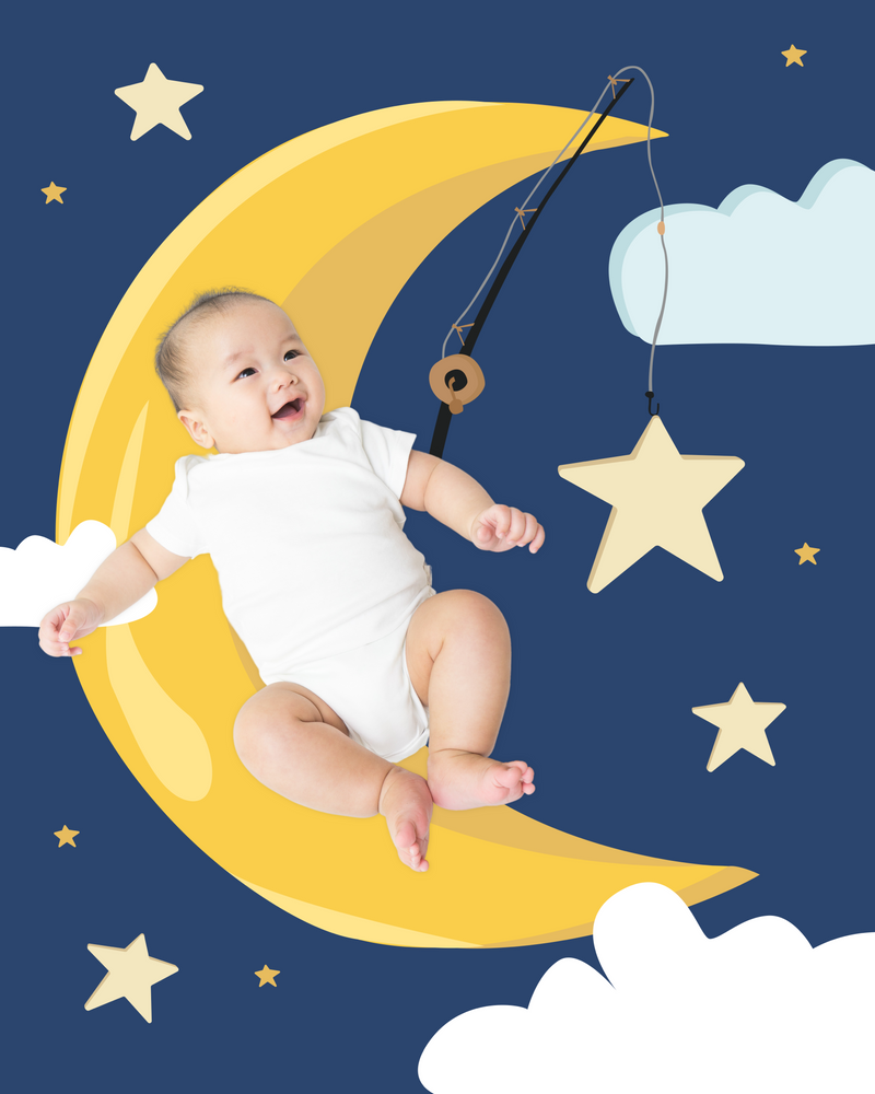 Moon Baby Photo Backdrop Background Love You Fishing Whimsical DIY Monthly Pictures Milestone Backdrop