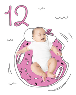 Pool Donut Float Sketch Baby Photo Backdrop Background Monthly Pictures Milestone Backdrop