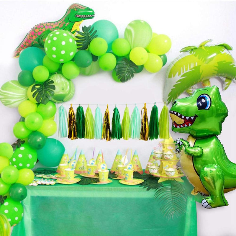 Jungle Party Decorations Green Balloons Palm Leaf latex Animal Forest Birthday Balloon Safari Party Decor Jungle Balloons Animal Zoo Safari Birthday