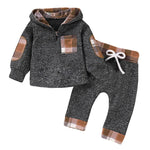Children Clothing Autumn Winter Baby Boy Clothes Outfit Kids Clothes Tracksuit Suit For Toddler Boys Clothing Sets Buffalo Plaid brown tan
