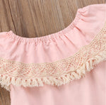 Kids Baby Toddler Girl Lace Clothes Suit Sleeveless Floral Tassel Ruffles T-shirt Green Bow Knot Belt Shorts Summer Outfits