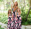 Mother and Daughter Dresses Sleeveless Black Stripe Floral Long Maxi Dress Mom and Daughter Dress Mommy and me clothes