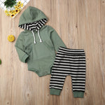 Baby Boy Hoodie and Pants Set with Adorable Stripes