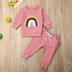 Baby Girl Rainbow Boho Sweatshirt and Sweat Pants