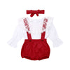 Baby Girl Lace Long Sleeve T-Shirt Bloomers Legwarmer Outfit with Headband