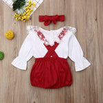 Baby Girl Lace Long Sleeve T-Shirt Bloomers Legwarmer Outfit with Headband