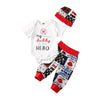 My Daddy is my Hero Outfit Fireman Firefighter Baby Outfit Set Pants and Hat Onesie