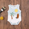 Baby Infant Newborn Baby Girls Boys Embroidery Sunrise Bodysuits Sleeveless Sunsuit Jumpsuit Unisex