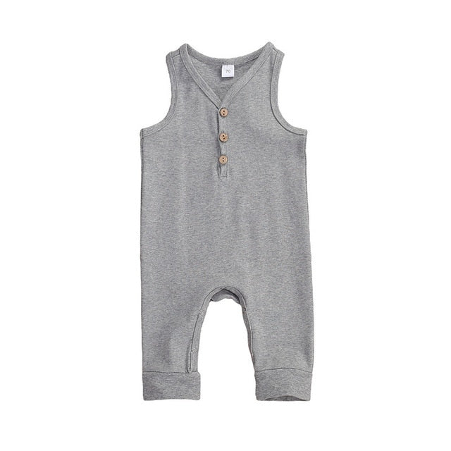 Baby Boys Romper Sleeveless V-neck Pants Striped and Printed Baby Basics