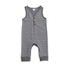 Baby Boys Romper Sleeveless V-neck Pants Striped and Printed Baby Basics gray grey stripe