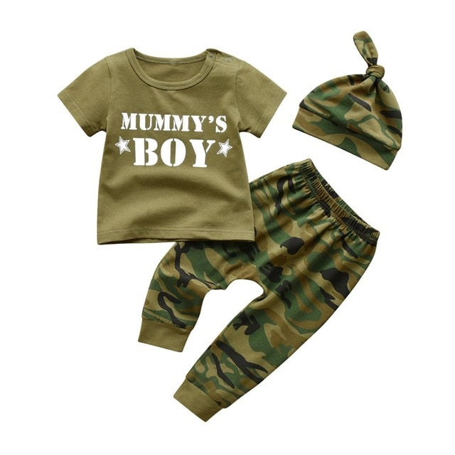Newborn Baby Boys Mommy's Boy Camo Set Daddy's Girl Camo Set