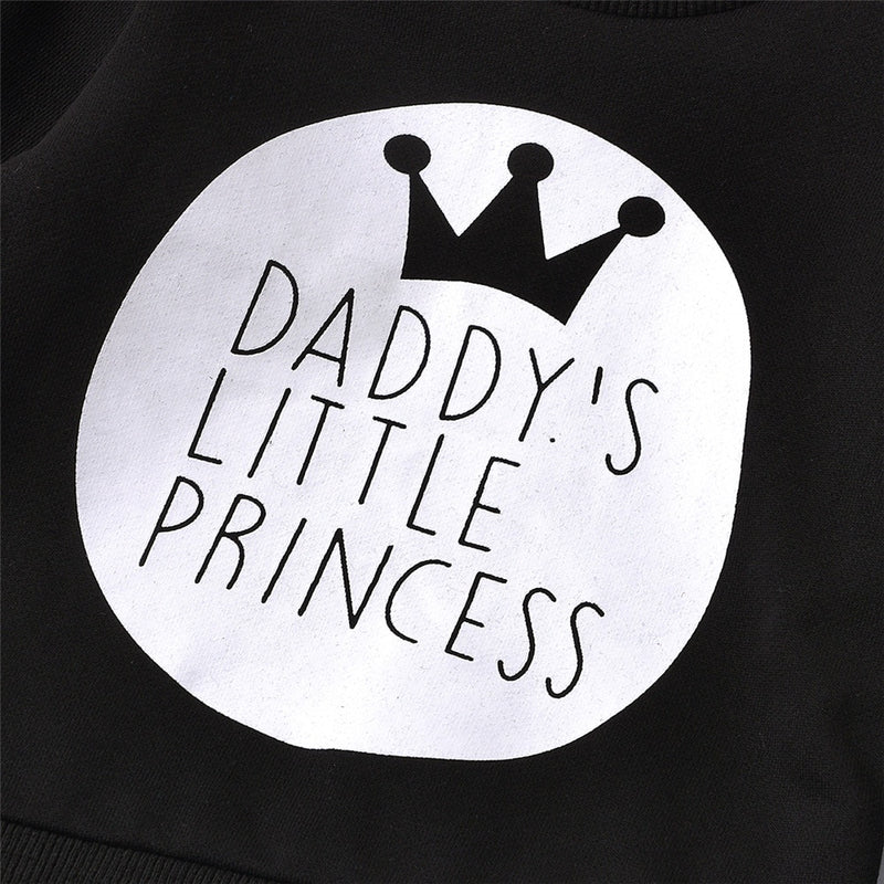 Daddy's Little Princes Long Sleeve Shirt and Leopard Print Pants with Headband Set Daddy's Girl Set