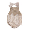 Baby Girl Ivory and Tan Lace Bodysuit Girly Romper Feminine Baby Girl Outfit Timeless Elegant