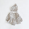 Baby Girl Onesie Dress with Bonnet Simple Baby Classic Outfit Natural Neutral Colors hearts