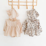 Baby Girl Onesie Dress with Bonnet Simple Baby Classic Outfit Natural Neutral Colors