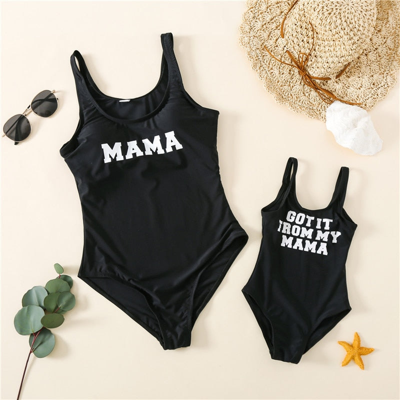 Family Matching Swimwear Mother Daughter Swimsuit Mommy And Me Bikini Clothes Family Look Father Mom Daughter Son Bathing Suit