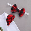 Baby Girl First Birthday Outfit Buffalo Plaid Check Skirt Bodysuit and Bow Set