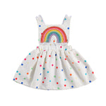 Baby Girl White with Rainbow Dress and Little Colorful Polka Dots