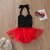 Baby Girl Minnie Mouse Inspired Tutu Romper with Black Sequin Top