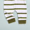 Baby Boy Clothing Set Mama's Little Man Olive Green and White Stripe Onesie Pants Hat Outfit
