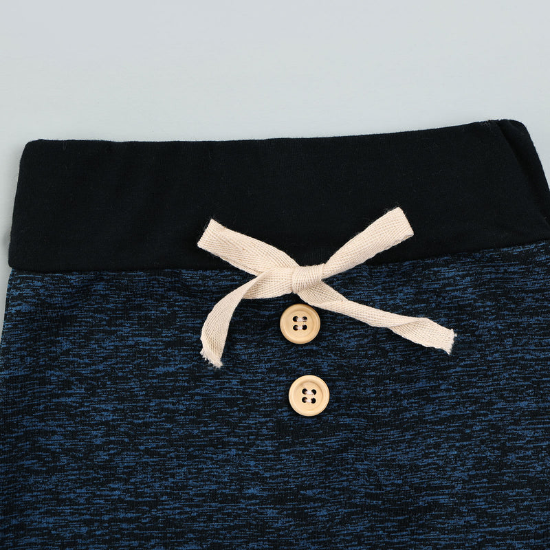 Boys 3 Piece Color Black Outfit Yellow Navy White Stripe Long Sleeve Top, Pants and Beanie Hat