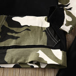 Baby Boy Camo Hoodie Sweatshirt and Pants Set Camouflage Outfit Black Green White