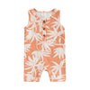 Baby Boy Boho Neutral Printed Sleeveless Romper Palm Trees Waves Spring Summer