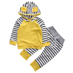 Baby Boy Sweater with Hood and Legging Set Yellow Black White