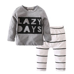 Baby Boy Shirt and Pants Set Lazy Days Striped Leggings