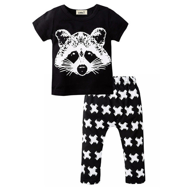 Baby Boy Shirt and Legging Pants Set with Cute Graphic Tees 6 Styles