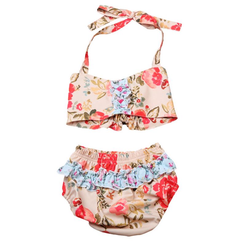 Bikini Baby Floral Toddler Baby Girls Halter Bikini set Swimwear Swimsuit Bathing Suit Two-Pieces
