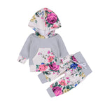 Baby Girl Floral Hooded Sweater Set with Pants