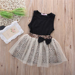 Toddler Girl Leopard Skirt and Black Tank Set