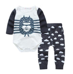 Baby Boy Little Monster Romper with Pants Set Monochrome
