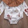Baby Girl Boho Long Sleeve Floral Romper with Ruffle Collar