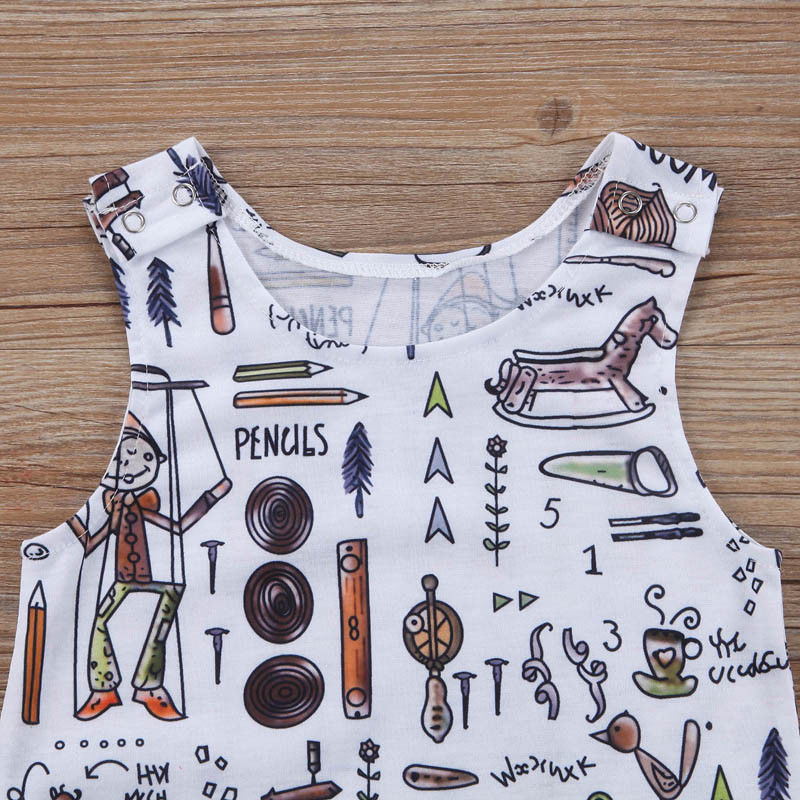 Vintage Toy Print Baby Boy Romper for Fall and Winter