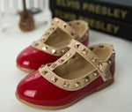 Baby Girl Shoes Patent Leather with Stud Grommets