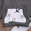 Baby Boy Black and Gray Airplane Hoodie and Pant Set