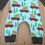 Baby Boy Romper with Car and Christmas Tree Long Sleeve